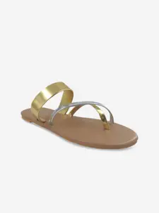 POSTCARD Women Tan Open Toe Flats