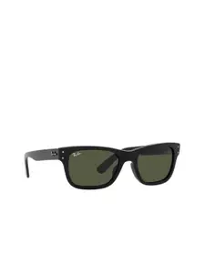 Ray-Ban Men Green Lens & Black Rectangle Sunglasses with UV Protected Lens 8056597556408