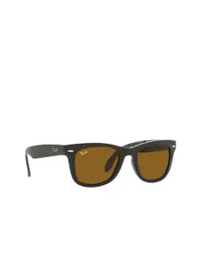Ray-Ban Men Brown Lens & Green Square Sunglasses with UV Protected Lens