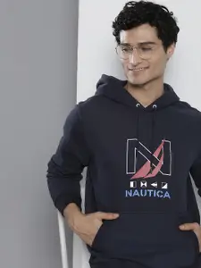 Nautica Men Brand Logo Printed Hooded Sweatshirt