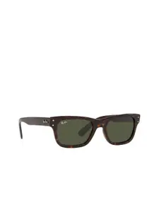 Ray-Ban Men Green Lens & Brown Rectangle Sunglasses with UV Protected Lens 8056597556422