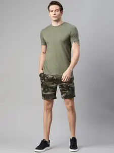 Hubberholme Men Green Camouflage Printed Shorts
