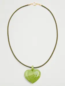 MANGO Women Green Solid Necklace