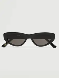 MANGO Women Grey Lens & Black Cateye Sunglasses with UV Protected Lens 27064024