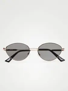 MANGO Women Black Lens & Black Cateye Sunglasses with UV Protected Lens