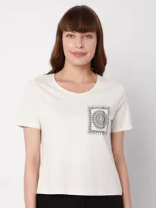 Vero Moda Women Off White T-shirt