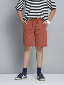 Nautica Boys Rust Orange Solid Shorts