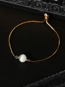 Priyaasi Women Gold-Plated White Brass Link Bracelet
