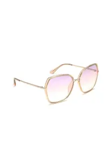 IDEE Women Pink Lens & Gold-Toned Butterfly Sunglasses with UV Protected Lens IDS2767C2SG