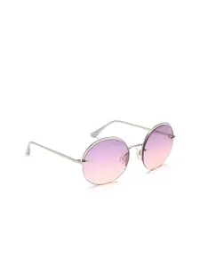IDEE Women Pink Lens & Gold-Toned Round Sunglasses with UV Protected Lens IDS2780C3SG