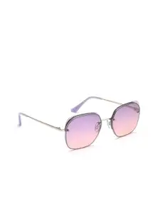 IDEE Women Purple Lens & Silver-Toned Square Sunglasses with UV Protected Lens IDS2783C3SG
