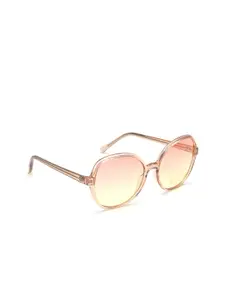 IDEE Women Orange Lens & Silver-Toned Square Sunglasses with UV Protected Lens IDS2701C4SG