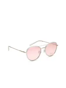 IDEE Women Pink Lens & Gold-Toned Oval Sunglasses with UV Protected Lens IDS2772C2SG