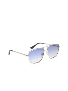 IDEE Men Blue Lens & Silver-Toned Square Sunglasses with UV Protected Lens