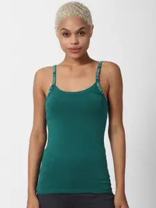 FOREVER 21 Green Solid Cotton Camisole