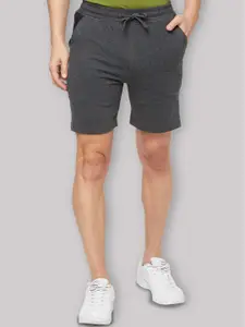 SPORTO Men Grey Melange Solid Sports Shorts