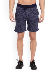 SPORTO Men Blue Self Design Cotton Shorts