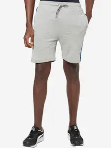 SPORTO Men Grey Melange Striped Shorts