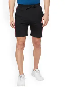 SPORTO Men Black Solid Sports Shorts