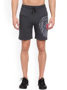 SPORTO Men Grey Graphic Printed Sports Shorts