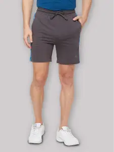 SPORTO Men Charcoal Regular Fit Solid Sports Shorts