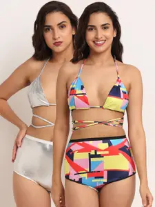 EROTISSCH Women Pack Of 2 Multicoloured Printed Swim Tops