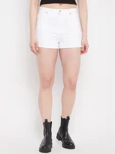 Madame Women White Outdoor Cotton Shorts