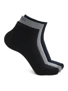 CRUSSET Men Pack of 3 Assorted Cotton Ankle-Length Socks