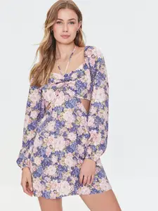 FOREVER 21 Women Multicoloured Floral Print Bodycon Dress