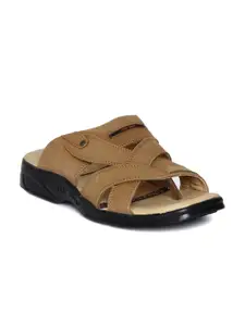 Red Chief Men Brown Genuine Leather Sandals