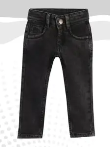 U.S. Polo Assn. Kids Boys Black Skinny Fit Heavy Fade Stretchable Jeans