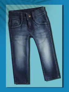 U.S. Polo Assn. Kids Boys Navy Blue Light Fade Stretchable Jeans