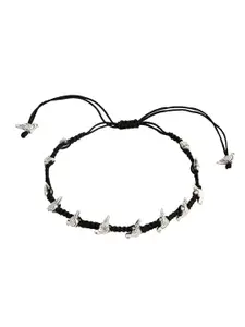 EL REGALO Silver-Toned Beads-Studded Anklet