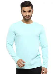 V-Mart Men Blue Slim Fit T-shirt