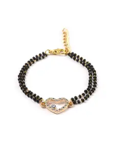 EL REGALO Women Gold-Toned & Black Bangle-Style Bracelet