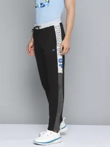 Alcis Men Black Solid Track Pants With Side Detailing