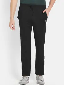 Octave Men Black Solid Cotton Track Pants