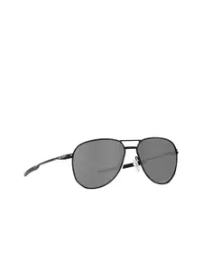 OAKLEY Men Grey Lens & Black Polarised Aviator Sunglasses