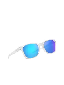 OAKLEY Men Blue Lens & White Square Sunglasses with UV Protected Lens 888392561985