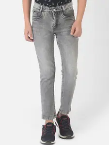Crimsoune Club Boys Grey Urban Slim Fit Light Fade Stretchable Jeans