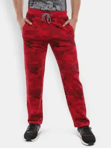 V-Mart Men Red Printed Track Pants