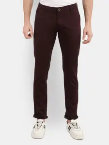 V-Mart Men Maroon Slim Fit Chinos Trousers