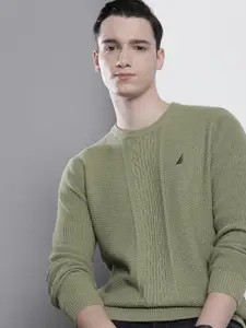 Nautica Men Pure Cotton Pullover with Embroidered Detail