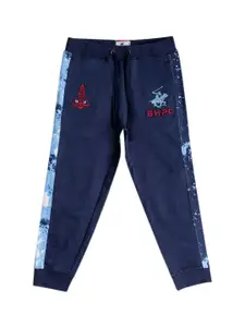 Beverly Hills Polo Club Boys Navy Blue Printed Cotton Joggers