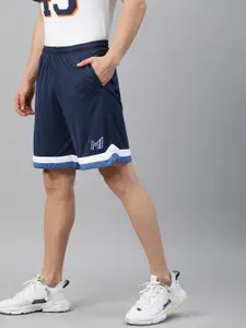Mumbai Indians Men Navy Blue MI Basketball Shorts