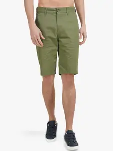 United Colors of Benetton Men Olive Green Slim Fit Shorts