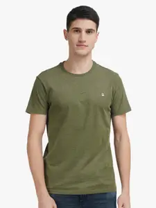 United Colors of Benetton Men Olive Green Regular Fit Cotton T-shirt