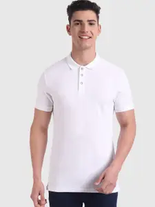 United Colors of Benetton Men White Polo Collar Regular Fit Cotton T-shirt