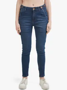 United Colors of Benetton Women Navy Blue Skinny Fit Light Fade Jeans