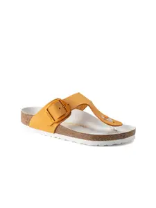 Birkenstock Women Orange & White Gizeh Regular Width Thong Flip-Flops